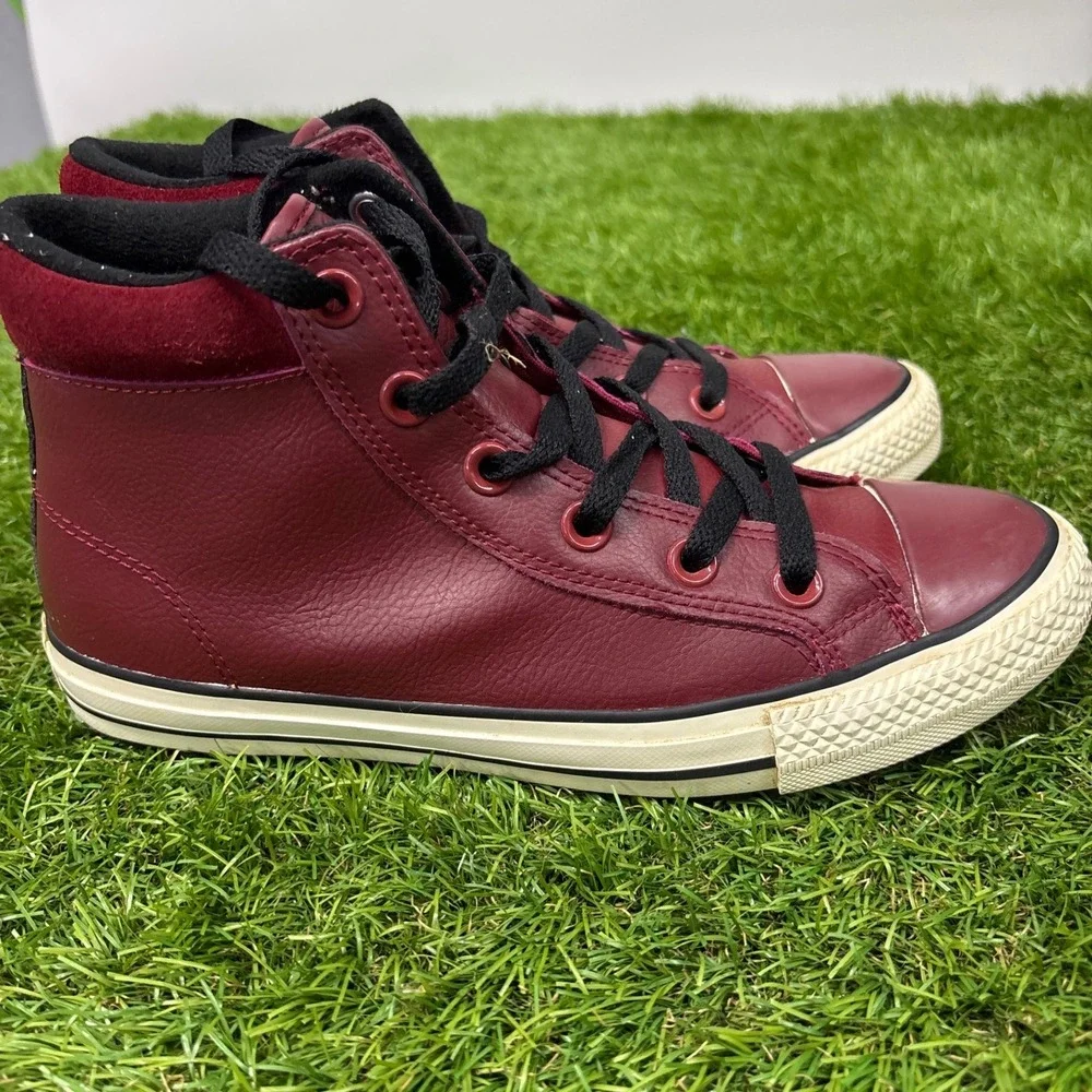 Converse Chuck Taylor All Star Street‎ Boot Kids Size 4.5 Burgundy Leather Good